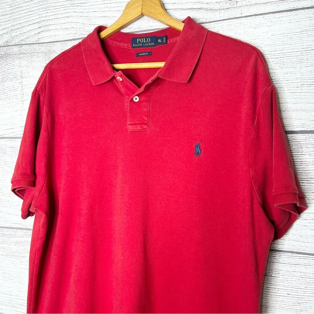Polo by Ralph Lauren Men's Red Polo Shirt Size XL Custom Fit